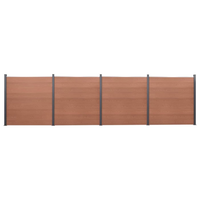 Set panouri pentru gard, maro, 699x186 cm, WPC