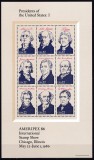 DB1 Istoria SUA Presedinti Americani 1986 Ameripex 4 x MS MNH + folder 5 poze
