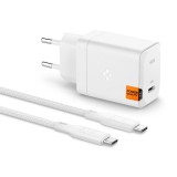 Spigen - Wall Charger Arcstation Pro (651) - Type-C Cable Included, Type-C, Super Fast Charging, GaN, 65W, 2m - White