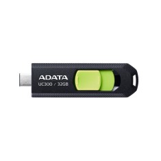 MEMORIE USB Type-C 3.2 ADATA 32 GB, retractabila, carcasa plastic, negru / verde &quot;ACHO-UC300-32G-RBK/GN&quot; (timbru verde 0.03 lei)