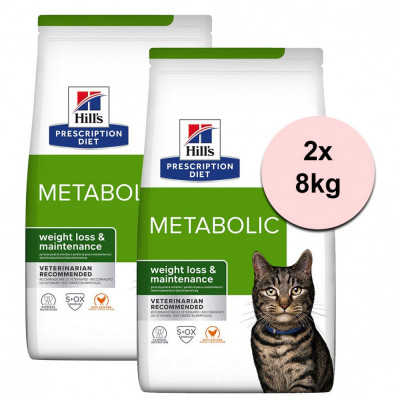 Hill&amp;amp;#039;s Prescription Diet Feline Metabolic weight loss &amp;amp;amp; maintenance 2 x 8 kg foto