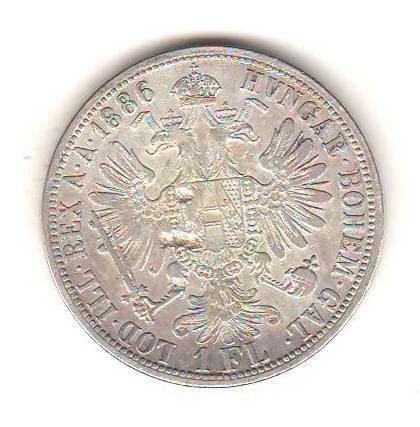 SV * Austria 1 FLORIN / GULDEN 1886 * ARGINT * Imparatul Franz Joseph