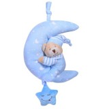 Jucarie plus muzicala iMK&reg; Ursulet pe luna, Albastru