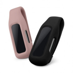 Set 2 Huse pentru Fitbit Inspire 2/Ace 3, Kwmobile, Negru/Roz, Silicon, 54017.08 foto