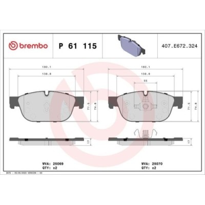 Placute frana Citroen C5 3 (Rd) 02.08-05.17, C6 (Td) 09.05-12.12, Ds4 (Nx) 03.11-07.15, Ds5 09.11-12.16; Ds Ds 4 / Ds 4 Crossback (Nx) 07.15-, Ds 5 ( foto
