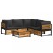 Set de canapele gradina cu perne, 6 piese, lemn masiv acacia