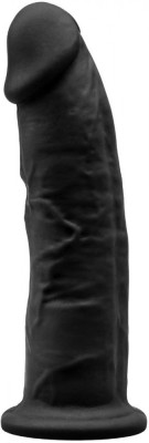Dildo Thermo Reactive Silicon Dubla Densitate Negru 15 cm foto