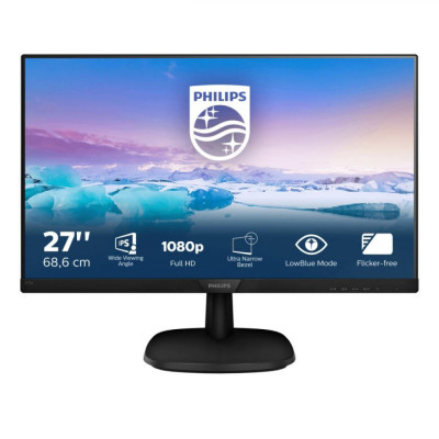 Monitor 27&amp;quot; PHILIPS 273V7QJAB, FHD 1920*1080, IPS, 16:9, 75 hz, WLED, 4ms, 250 cd/m2, 178/178, 10M:1/ 1000:1, Flicker-free, Low blue mode ,Anti-Glare, foto