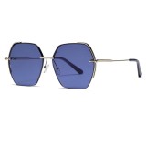 Ochelari supradimensionati pentru femei, 8561, silver / blue