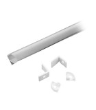 Profil LED Aluminiu Colt V-TAC 2m, 15.8x15.8mm, Alb. Carcasa Banda LED, Montaj Simplu, Dispersor Lumina