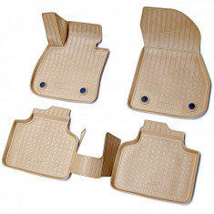 Set de 5 covorase bej cauciuc 3D stil tavita premium pentru BMW Seria 2 Active Tourer F45 din 2014
