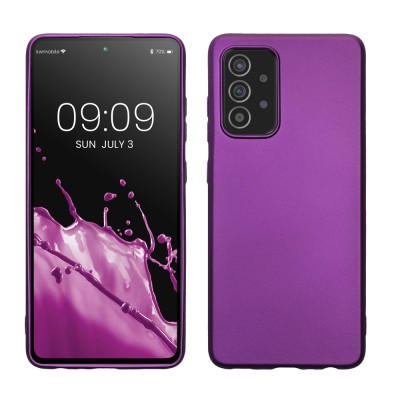 Husa kwmobile pentru Samsung Galaxy A52/Galaxy A52 5G/Galaxy A52s 5G, Silicon, Violet, 54351.240 foto