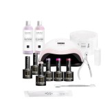 Kit Unghii Start 1 Ocho Hybrid &ndash; 13 piese, cu lampa UV si 4 culori incluse