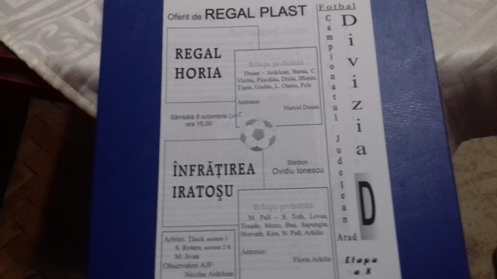 program Regal Horia - Infratirea Iratosu