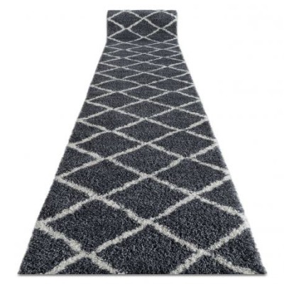 Traversa Covor Berber Cross B5950 gri shaggy, 100 cm foto