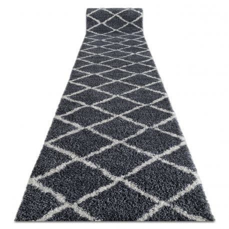 Traversa Covor Berber Cross B5950 gri shaggy, 100 cm
