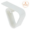 Clipsuri Față de Masă, Set 4 Bucăți, Plastic Alb, Rezistente la V&acirc;nt, Oem