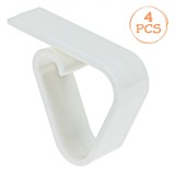 Clipsuri Față de Masă, Set 4 Bucăți, Plastic Alb, Rezistente la V&acirc;nt, Oem