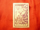 Timbru Guinea Franceza 1937 , Expozitia Internationala Paris , val. 20c