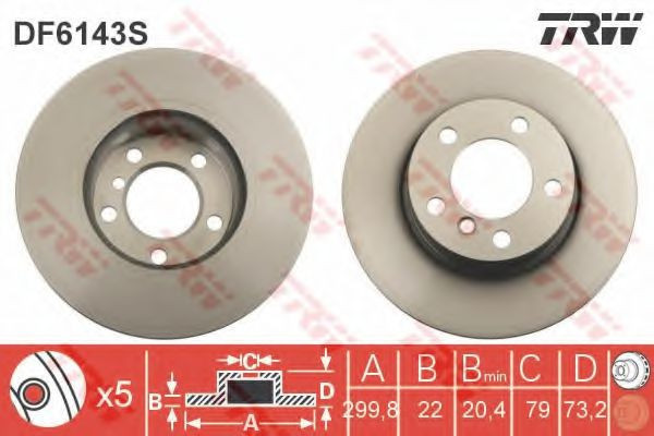 Disc frana BMW Seria 3 Gran Turismo (F34) (2013 - 2016) TRW DF6143S