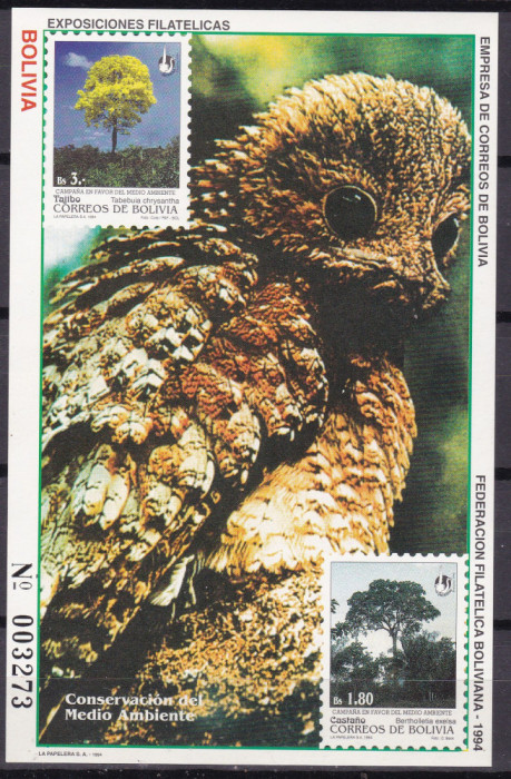 Bolivia 1994 conservarea mediului fauna MI bl. 213 MNH
