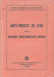 C9306N Ante-proiect de lege pentru reforma &icirc;nvățăm&acirc;ntului primar, 1933