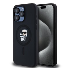 Husa pentru iPhone 15 Pro Max - Karl Lagerfeld Silicone Ring MagSafe (KLHMP15XSCMKCRHK) - Karl&amp;Choupette