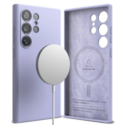 Husa pentru Samsung Galaxy S24 Ultra - Ringke Silicone Magnetic - Lavender foto