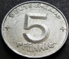 Moneda 5 PFENNIG - RD GERMANA / GERMANIA DEMOCRATA, anul 1952 *cod 2749 B, Europa