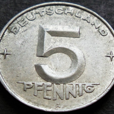 Moneda 5 PFENNIG - RD GERMANA / GERMANIA DEMOCRATA, anul 1952 *cod 2749 B