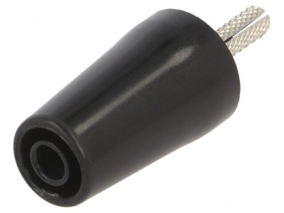 Adaptor Banană 4mm 32A Negru Nichelat 42mm Alamă foto