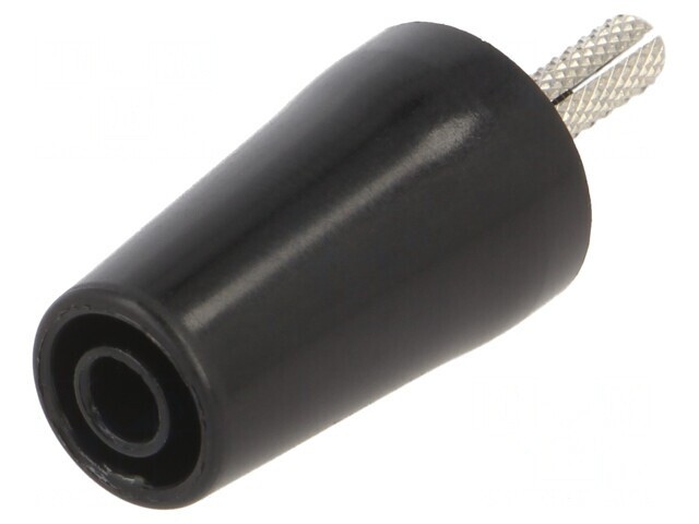 Adaptor Banană 4mm 32A Negru Nichelat 42mm Alamă