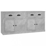 Servante, 2 piese, gri beton, lemn prelucrat