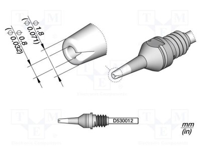 V&amp;acirc;rf ciocan dezlipit JBC TOOLS 1,8x0,8mm foto
