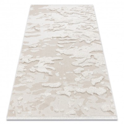Covor ECO SISAL MOROC 22331 Absztrakci&amp;oacute;, boho franjuri - structural bej / cremă, 78x150 cm foto