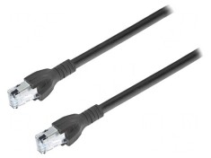 Cablu Patch S/FTP Cat6a Negru 3m 26AWG