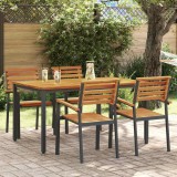 vidaXL Set de masă pentru grădină 5 pcs negru și maro 150 x 90 x 75 cm