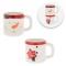 Set Cani Ceramice Crăciun Om De Zăpadă, 3D, Ecru, Stivuibile, Capacitate 0.29L, 2 Bucăți
