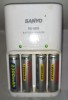 Incarcator SANYO 4 acumulatori AA + 4 acumulatori Ni-MH