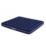 Saltea gonflabila - dubla, velour - albastru - 203 x 183 x 22 cm Best CarHome