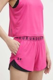 Cumpara ieftin Under Armour pantaloni scurți de antrenament Play Up 3.0 culoarea roz, cu imprimeu, medium waist