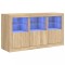 Servanta cu lumini LED, stejar sonoma, 123x37x67 cm