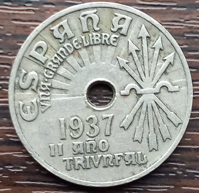 (S) MONEDA SPANIA - 25 CENTIMOS 1937