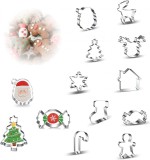Set de 10 forme pentru prajituri JiangLin, otel inoxidabil, argintiu