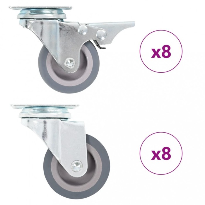 Gossi roti pivotante, 16 buc., 50 mm