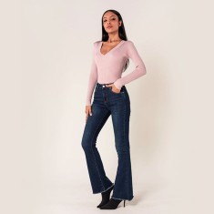 Blugi Dama Evazati BoatCut Nina Carter Albastru Inchis P218-5A M10