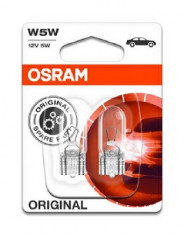 Set 2 becuri auto halogen Osram Original W5W 5W 12V 2825-02B foto