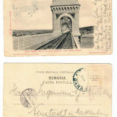 Cernavoda 1904 - Podul Regele Carol I, Fetesti, ilustrata circul