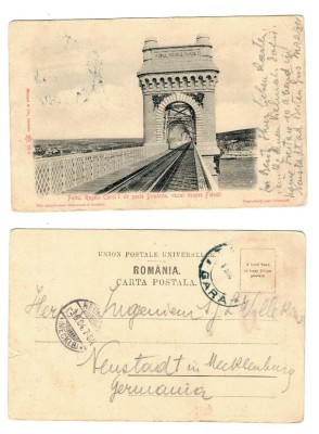 Cernavoda 1904 - Podul Regele Carol I, Fetesti, ilustrata circul foto