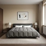 vidaXL Duvet complet pe tot parcursul anului Gri deschis 200 x 240 cm 42026005